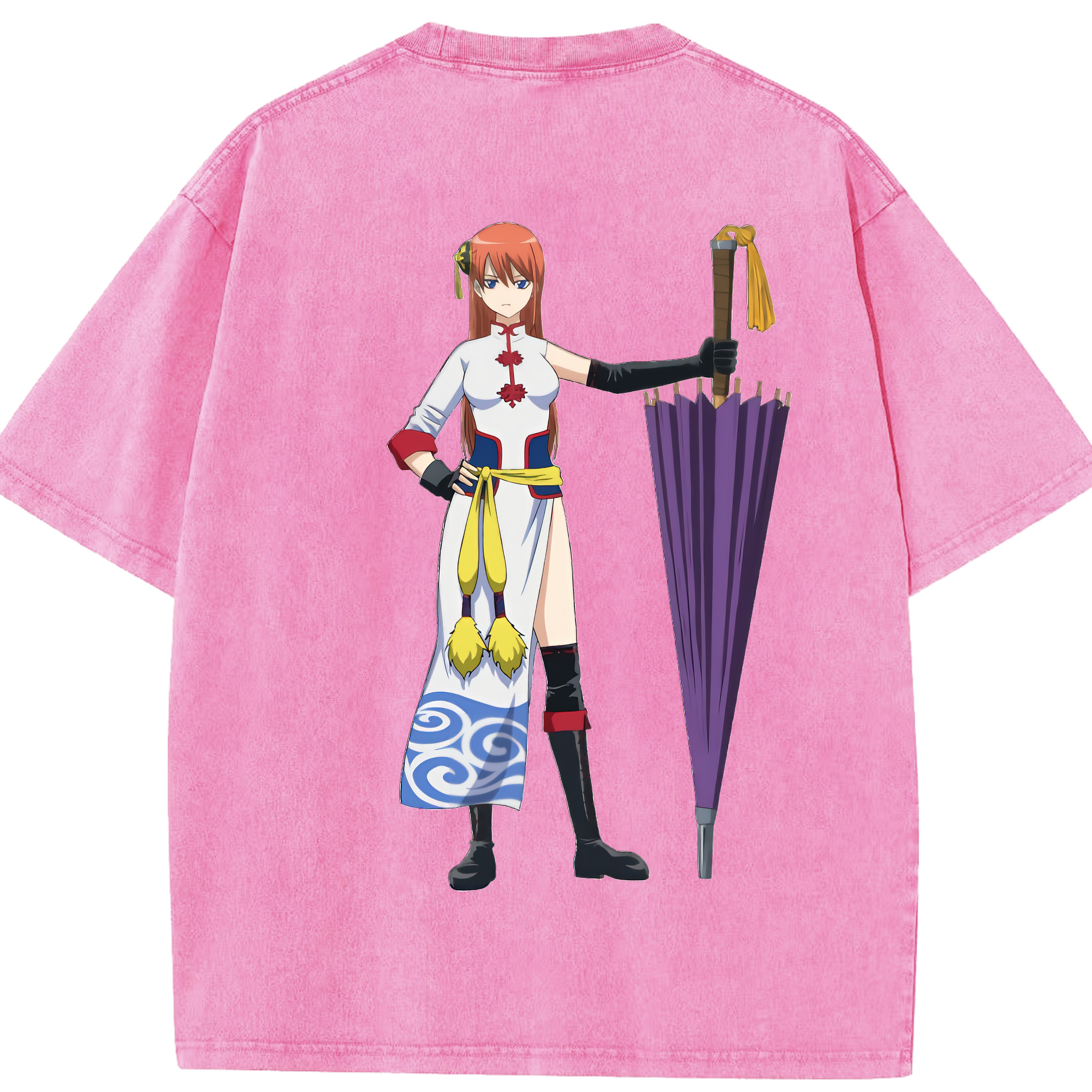 （画像用） ぎんたま 坂田銀時（さかたぎんとき） 神楽 志村新八（しむら しんぱち） GINTAMA Sakata Gintoki Kagura Shimura Shinpachi 綿100% ヴィンテージ風 半袖Tシャツ（背面プリント）